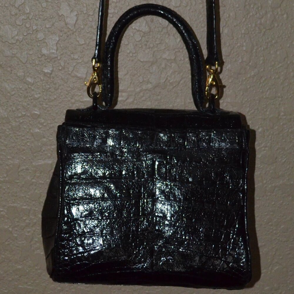 NWT $2650 Nancy Gonzalez Black Crocodile Top Handle Shoulder Handbag - Picture 7 of 11